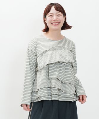 ＜AS KNOW AS olaca (Women/大きいサイズ)＞錯綜したボーダーＰＯ　Ｏ１１３７１